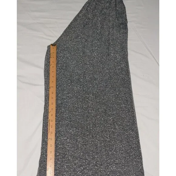 Wide-Leg Cropped Gray Textured Pants Elastic Waistband Pockets XL - Picture 14 of 14